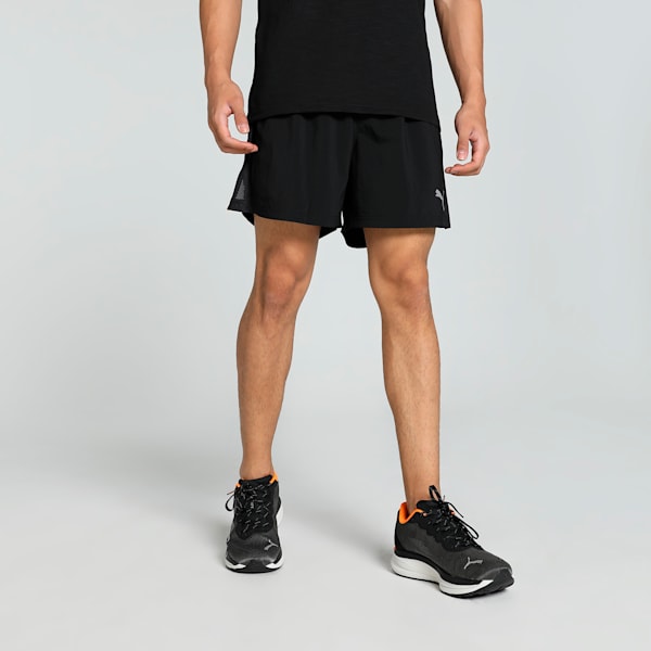 RUN FAVORITE VELOCITY Men's 5" Shorts, PUMA Black-Sun Stream, extralarge-IND